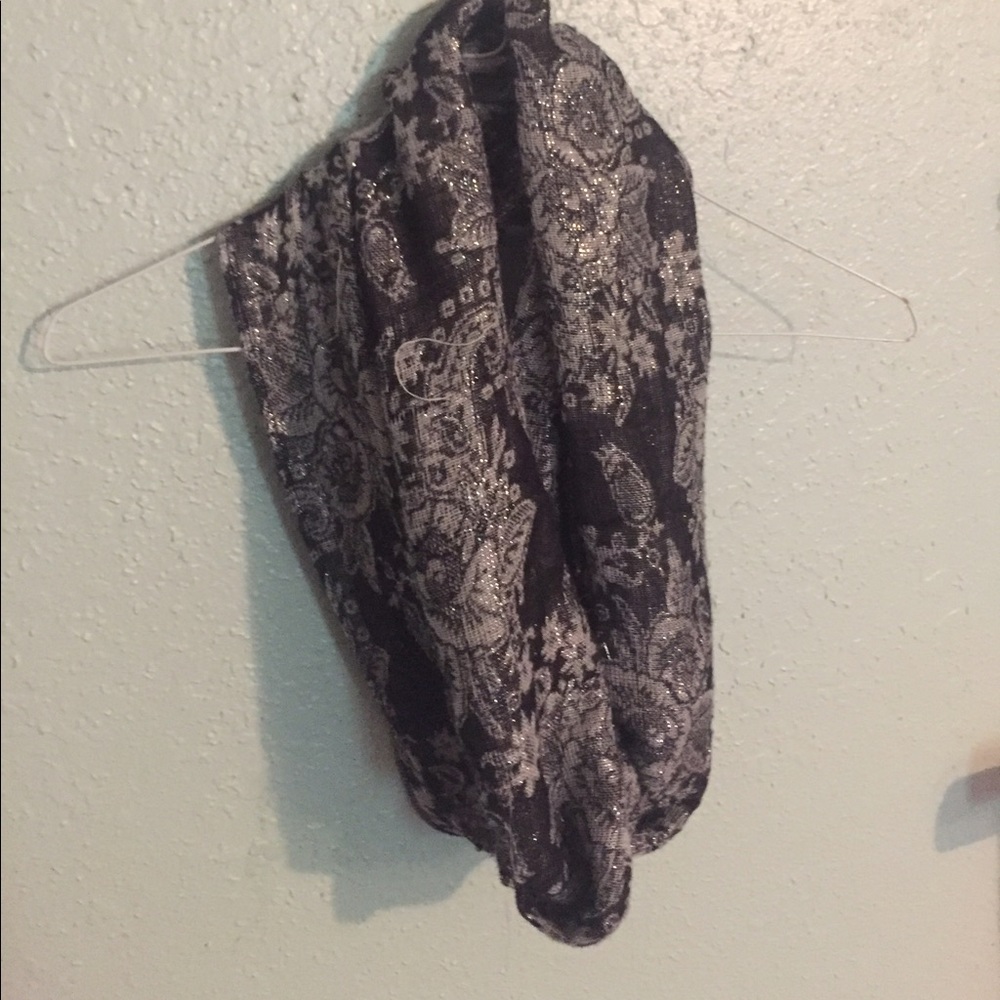 Black and Silver Infinity Scarf
