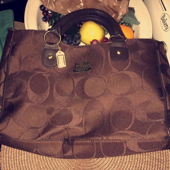 brown and gold coach handbag - Picture 1 of 1