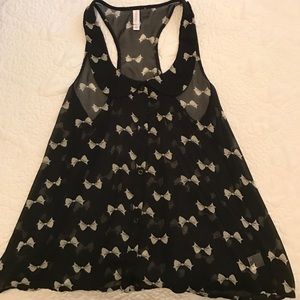 Sheer racerback bow tank
