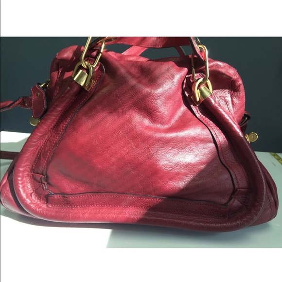 Chloe Handbags - 100%Auth! CHLOE PARATY burgundy red satchel bag