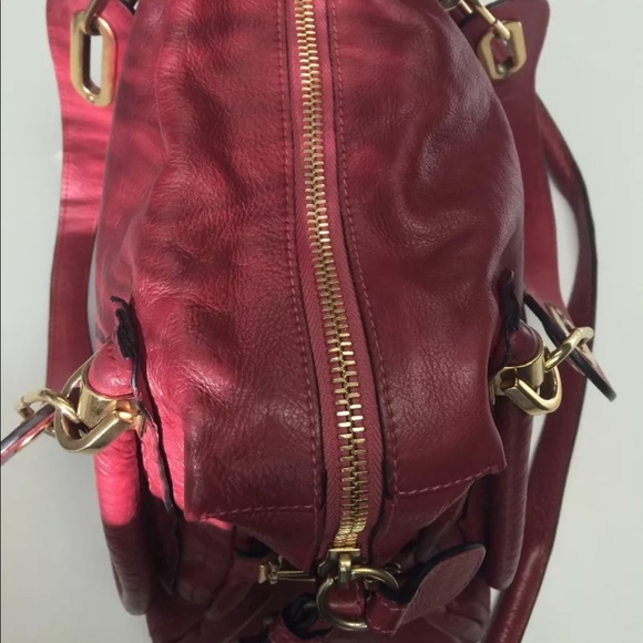 100%Auth! CHLOE PARATY burgundy red satchel bag - Picture 4 of 8