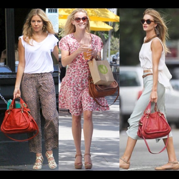 100%Auth! CHLOE PARATY burgundy red satchel bag - Picture 7 of 8