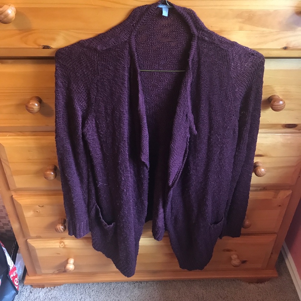 Purple cardigan
