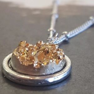 GOLD DRUZY SILVER NECKLACE