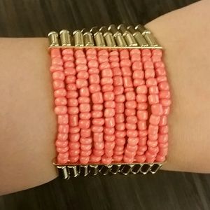 10 Rows Diamante Beaded Elastic Stretch Bracelet
