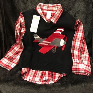 Gymboree Boys Shirt with sweater vest