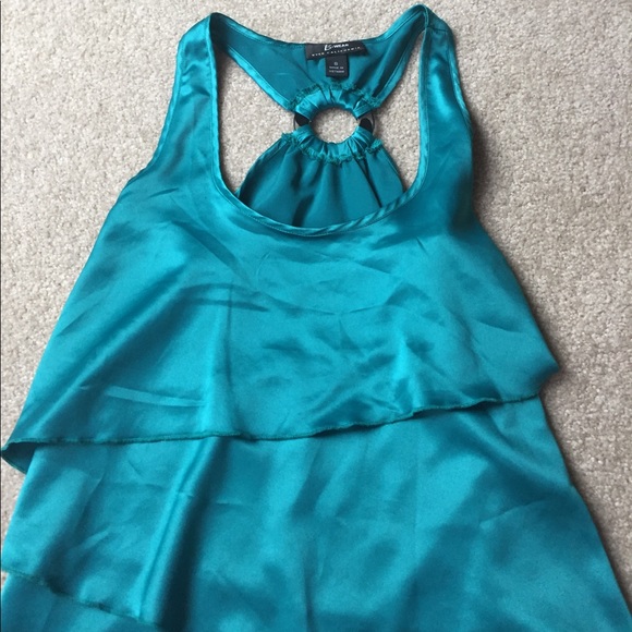 Satin Ruffle Tank Racer Back - Picture 2 of 5