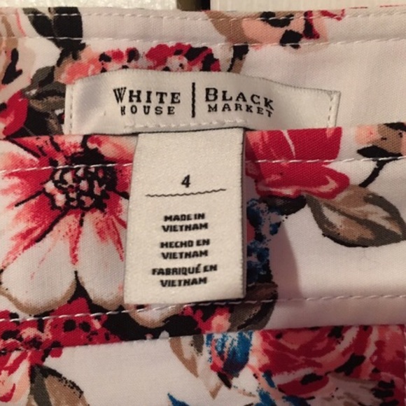 White House Black Market Pink Floral Skirt Sz 6 - Picture 3 of 4