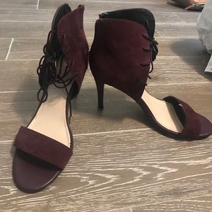 Maroon Lace Up Heels