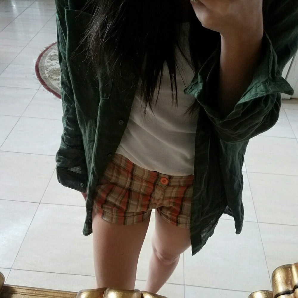 F21 plaid shorts