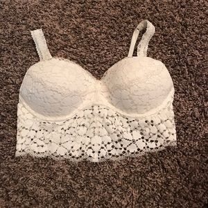 PINK padded lace bralette size S