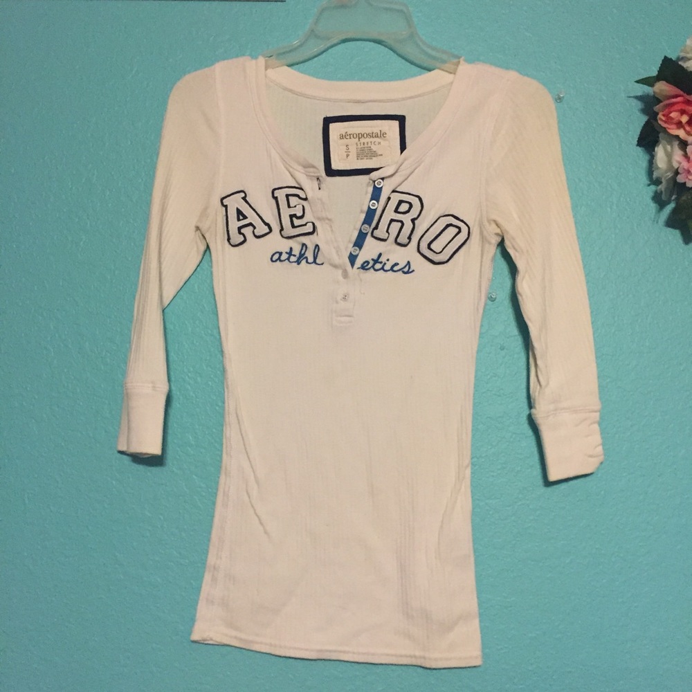 Aeropostale athletics half button shirt