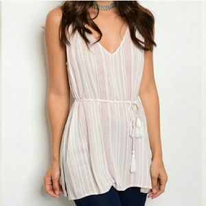 Off White and Mauve Tunic