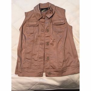 Tan, button up vest