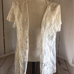 Open front lace overlay cardigan from stitch fix