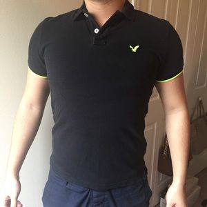 🚹 mens 🚹 Black & Yellow Collared Shirt