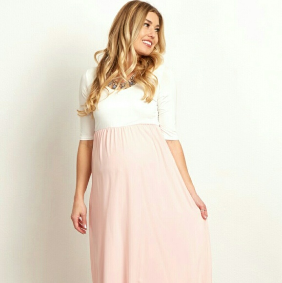pink blush white dress