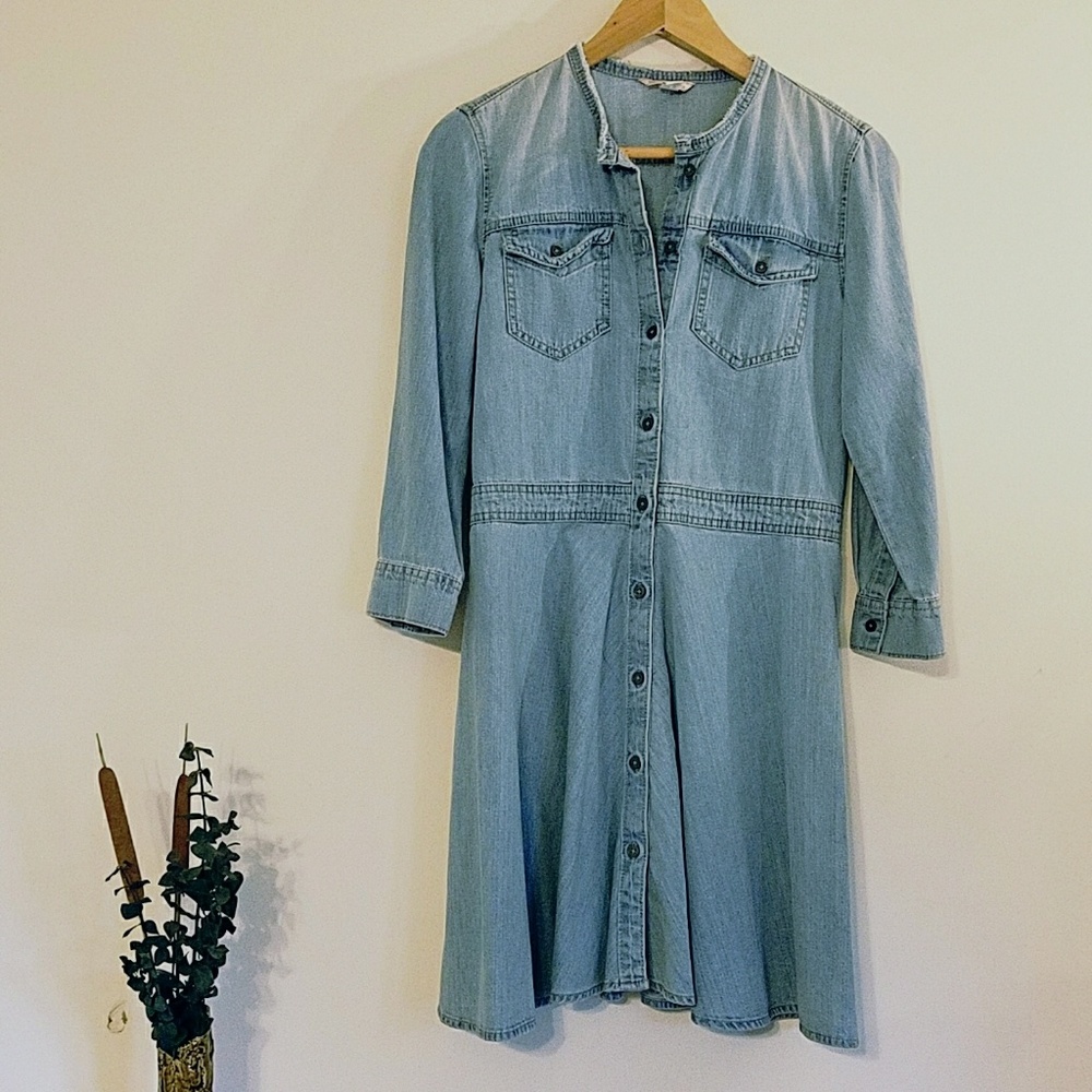 Gap denim button front dress