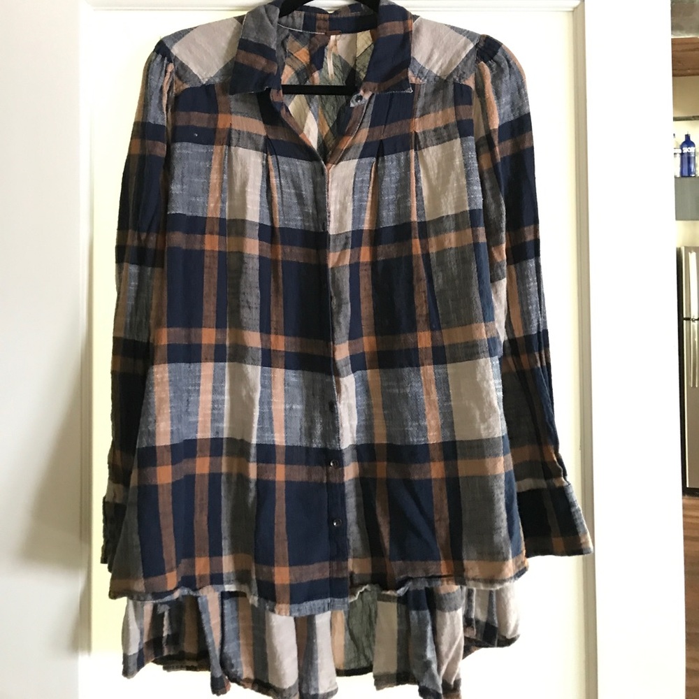 Free people plaid long sleeve