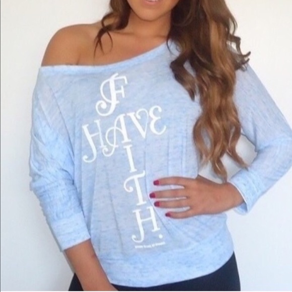 HAVE FAITH OVER-the-shoulder blouse - Picture 7 of 8