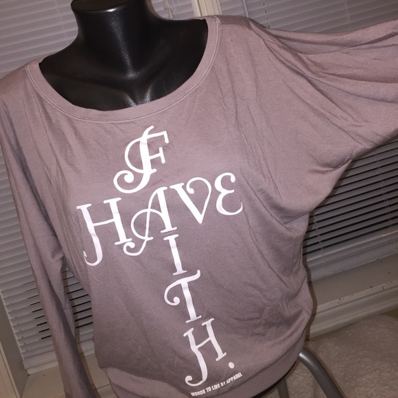 HAVE FAITH OVER-the-shoulder blouse - Picture 2 of 8