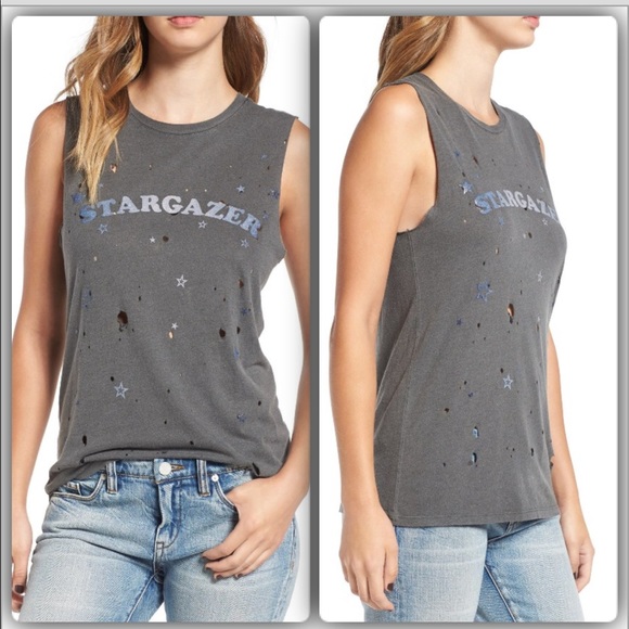LAST๐Distressed "Stargazer" muscle tee๐ - Picture 2 of 7