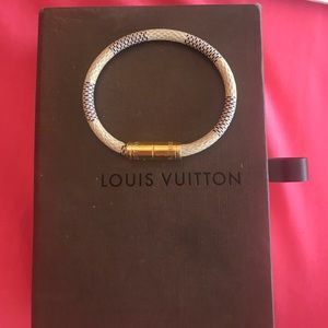 Louis Vuitton white leather bracelet