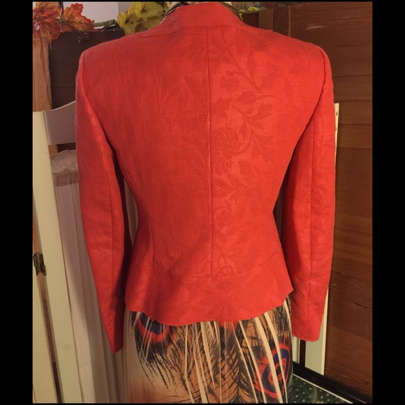 NWOT-SZ 4-SALMON ITALIAN MADE TEXTURED LEAF JACKET - Picture 5 of 7