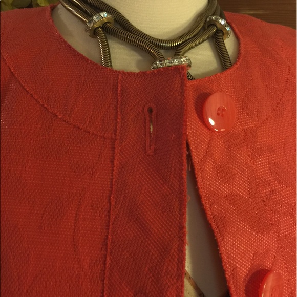 NWOT-SZ 4-SALMON ITALIAN MADE TEXTURED LEAF JACKET - Picture 7 of 7