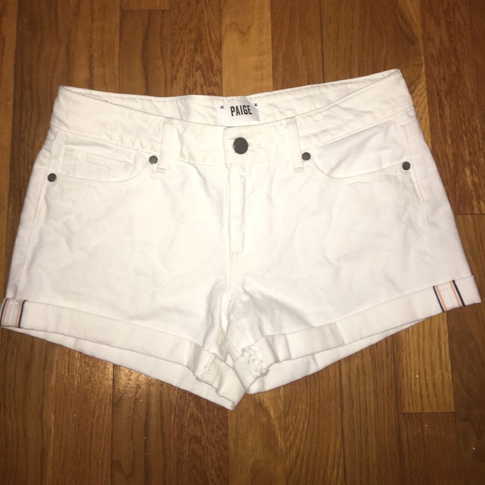 NWOT Paige white denim shorts