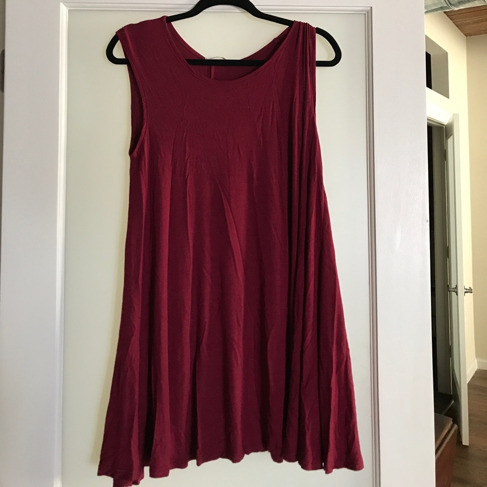 Deep red shift dress