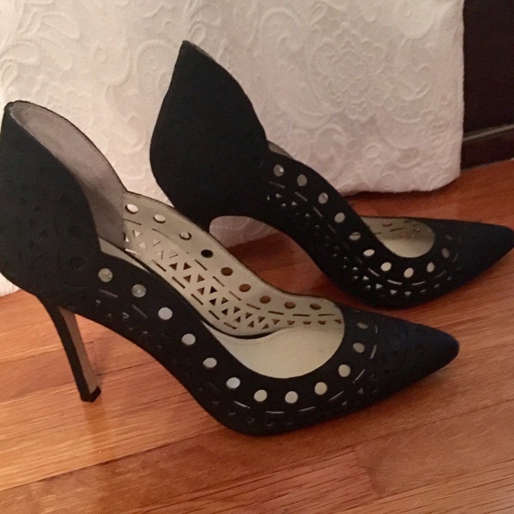 BCBGeneration Black microsuede heels