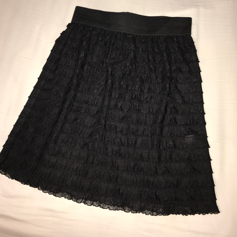 Black ruffled skirt