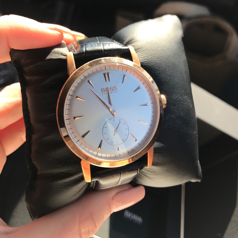 Rose Gold and Black Hugo Boss watch - Picture 2 of 5