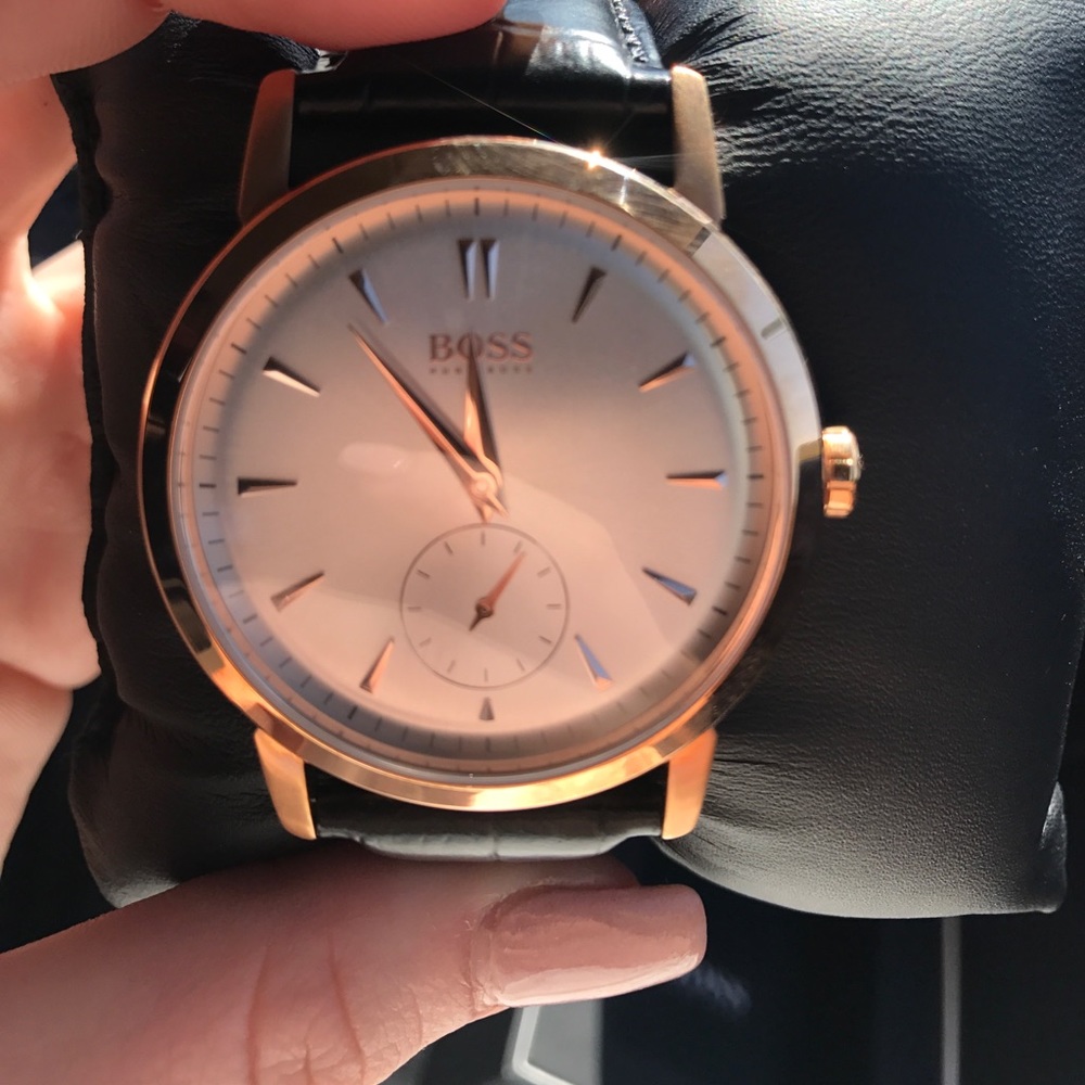 Rose Gold and Black Hugo Boss watch - Picture 5 of 5