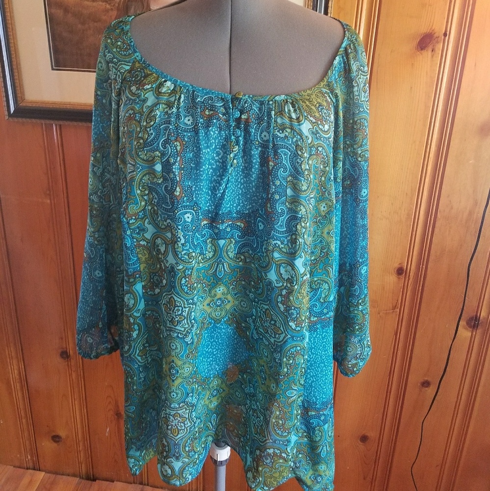 Apt 9 3x Sheer Boho Tunic Gorgeous Colors!
