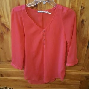 Orange/red sheer blouse