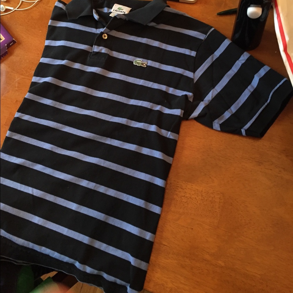 Striped Lacoste polo