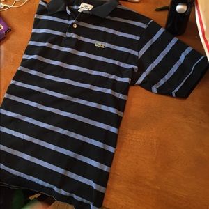 Striped Lacoste polo