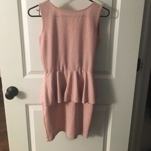 Pink and silver peplum dress