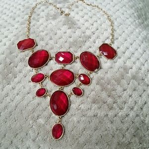 Wine Colored Stone Necklace