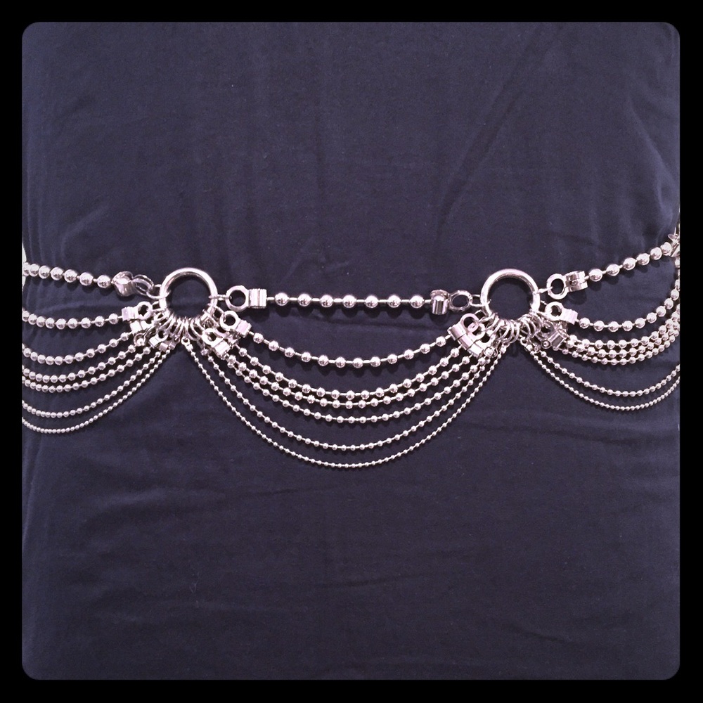 A/X Armani Exchange Silver Chain Belt