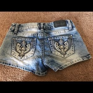 Soundgirl rhinestone and stud jean shorts 9