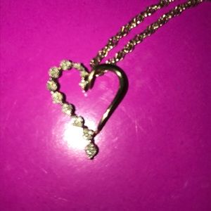 10k gold engraved diamond necklace