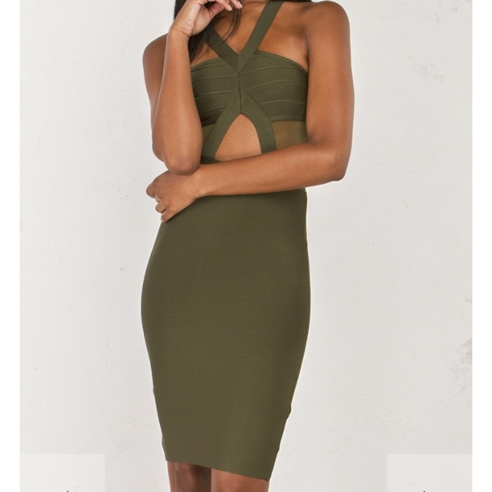 Olive bandage dress