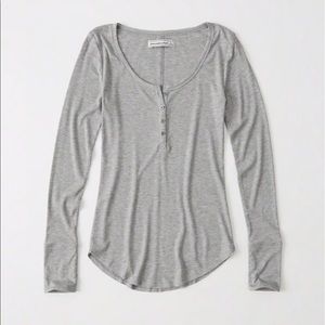 Abercrombie & Fitch long sleeve henley grey