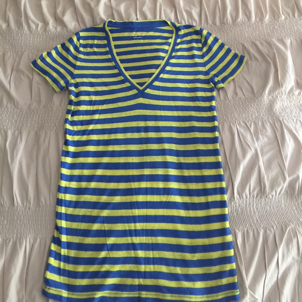 J. Crew layering Stripe V-neck Tee