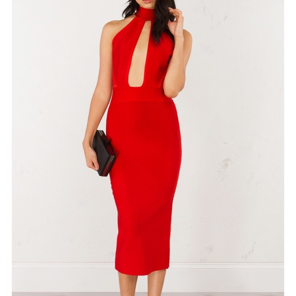 Brand New Red Bandage Midi
