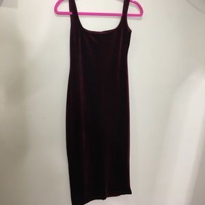 Burgundy midi dress