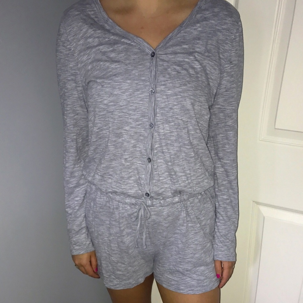 Long Sleeve Button-Up Romper